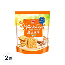 義美 健康取向蘇打餅乾 純麥, 341g, 2袋