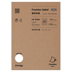 폼텍 라벨지 LS3104 100매, 27칸, 1권 1권, 27칸