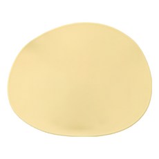 ade.l Big Pebble系列 矽膠餐墊 亮黃色 1入, 407 x 320 x 1.8mm 邊緣凸起2.3mm, 淺黃色, 1個
