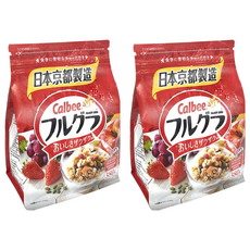 Calbee 卡樂比 Frugra 富果樂 水果麥片，含膳食纖維及維生素 A、B1，日本京都製造, 380g, 2包