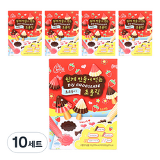 쉽게 만들어 먹는 초코송이 세트, 초코펜 + 화이트펜 + 딸기향펜 + 비스킷 + 트레이, 10세트