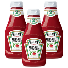 Heinz 亨氏 蕃茄醬, 美國原裝進口家庭號新包裝 倒立瓶, 1.123L, 3瓶