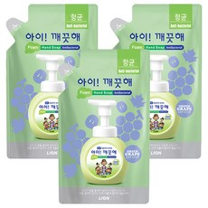 LION 獅王 趣淨 泡泡洗手慕斯補充包, 青葡萄香, 450ml, 3包