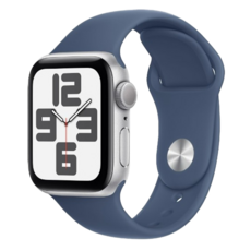 Apple Watch SE 2 附M/L運動錶帶 原廠保固, 銀色 + 丹寧色, 40mm, GPS