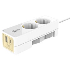 더슬림 개별형 USB 멀티탭 2구 SY-SB2 CT, 1.5m, 화이트, 1개 1.5m, 레몬, 1개