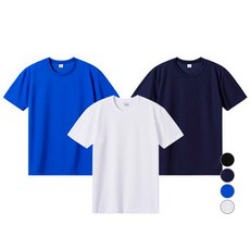 쿨론 라운드 기능성 냉감 반팔 티셔츠 3종 세트