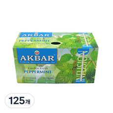 아크바 페퍼민트 허브차, 1.25g, 25개입, 5박스