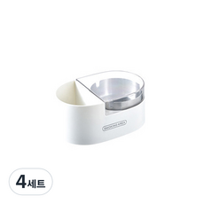 크로닉401 뚜껑 부착형 벽걸이 재떨이 + 스티커, 화이트 + 투명, 4세트