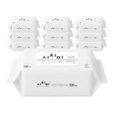 시치미 데일리 물티슈 리필형, 50g, 100매입, 10개