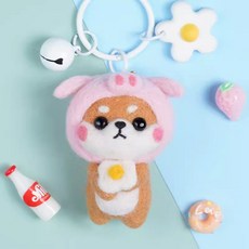 young market 柴犬造型羊毛氈DIY組, 1套, 豬