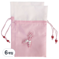 해피툴 매듭 복주머니, 분홍, 6개