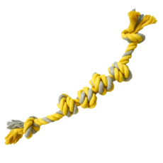 Little poppet 小小毛孩 寵物耐咬繩結玩具, 磨牙玩具 黃灰繩結, 六結60cm, 重量350g, 60cm, 黃灰色, 1個