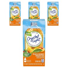 Crystal Light 水蜜桃&芒果綠茶風味沖泡飲隨身包, 2.32克, 10條, 4盒