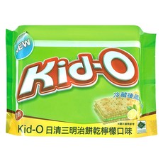 Kid-O 三明治餅乾 檸檬口味, 超濃郁夾心搭配上酥脆的三層餅乾, 清爽不膩, 340g, 1袋