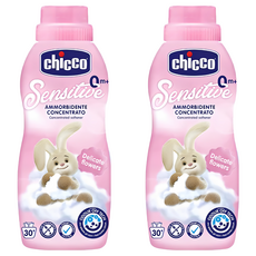 Chicco 超濃縮嬰兒衣物柔軟精，精緻花香，750mL, 2瓶