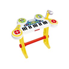 fisher-price 費雪 多功能電子琴鼓帶腳架, 可旋轉麥克風, 31個琴鍵, 2.3kg, 1組