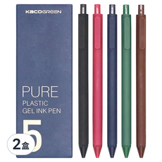 KaCO GREEN PURE 書源 國風中性筆 5支裝, 五款經典色彩, 0.5mm中性筆, 5支, 10支