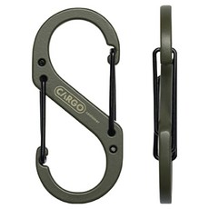 金興發 s型雙向登山扣(中)_綠, 雙向開口設計，方便連接登山裝備，軍綠色外觀, 1入, 綠