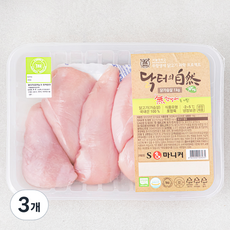 마니커 무항생제 인증 닭터의자연 닭가슴살 (냉장), 1kg, 3개