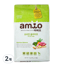 아미오 전연령 오리진 올라이프 건식사료, 닭, 1.2kg, 2개