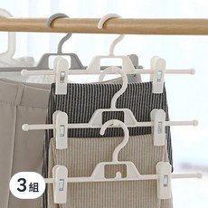 Craftsman In Storage 收納職人 日式簡約防滑伸縮褲夾/掛衣架夾4個, 顏色隨機, 3組