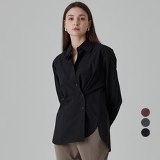 포플린셔츠 ELLE PARIS 언발란스 버튼 셔츠
