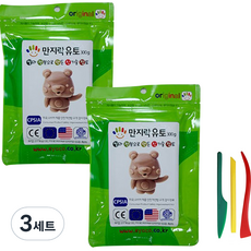 이야코 만지락 소프트 유토 300g x 2p + 주걱칼 3종 세트, 3세트, 혼합색상