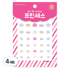 에이프릴 코리아 마이리틀 프린세스 키즈 네일스티커, P007K 수줍은 별빛드레스, 4개 P007K 수줍은 별빛드레스, 4세트