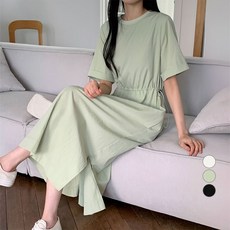 afinar 女款腰部抽繩沙沙長連身裙, 薄荷