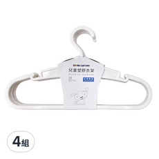 收納王妃 蠟筆小新 兒童浮雕衣架5件組 295 x 5 x 175mm, 小白, 4組