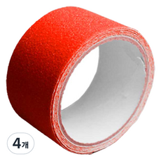 PVC 미끄럼 방지 안전 테이프 빨강 폭 5cm x 길이 5m, 4개 4개