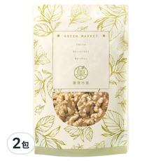 GreenMarket 菓青市集 美國原味生核桃仁230g x 2包, 健康零食首選, 230g