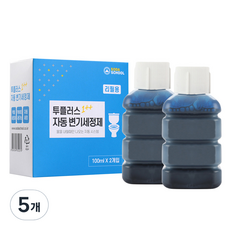 소다스쿨 투플러스 자동 변기세정제 리필용 2p, 5개, 200ml