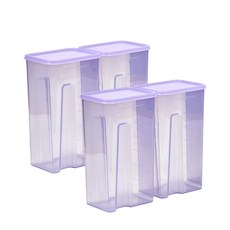 땡스소윤 냉동실 전용 밀폐용기 타워1호 세트 쿨라벤더, 1세트, 2200ml(4P) 4개, 밀폐용기 2200ml 4p
