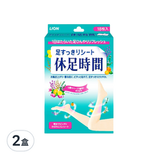 LION 獅王 休足時間 清涼舒緩貼片, 採用舒適材質, 高含水凝膠貼布, 有效減少足部疲勞, 18片, 2盒