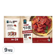 청정원 바로 eat 안주야 매콤쫄깃 육포, 30g, 9개