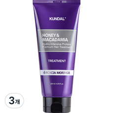 쿤달 허니 앤 마카다미아 트리트먼트 아카시아모링가향 200g, 200ml, 3개