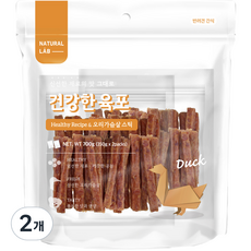 네츄럴랩 강아지 건강한 육포 간식 스틱, 오리가슴살, 700g, 2개