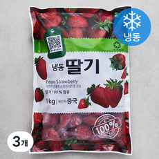 재호식품 딸기 (냉동), 1kg, 3개