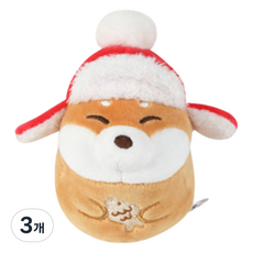 모찌타운 포켓형 양털모자 핫팩인형 붕어빵 시바 12cm, 3개