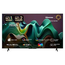 HISENSE 4K UHD Mini LED 스마트TV 190cm(75인치) 75U6N 벽걸이형 방문설치 상품 이미지