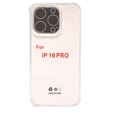 Timo 四角防摔矽膠手機保護殼 iPhone 16 Pro 全方位保護殼, 透明