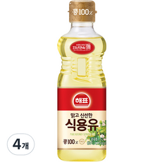 해표 식용유, 500ml, 4개