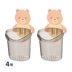 곰 칫솔 치약통, 그레이, 4개