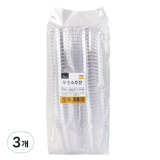 생활미소 투명한 소주잔 65ml 60p, 3개