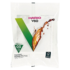 HARIO 好璃奧 V60 #03漂白濾紙 1~6杯, 100張, 1包