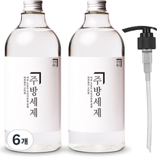 살림백서 주방세제 자몽향 + 전용펌프 세트, 1L, 6개