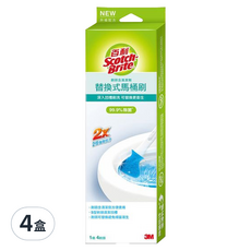 3M Scotch-Brite 百利 替換式馬桶刷 除菌抗汙清潔型 1柄 + 4刷頭, 4盒