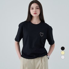 ELLE PARIS 여성용 Heart 반팔 티셔츠 LLEPARIS 여성용 Heart 반팔 티셔츠