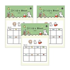 德德小品集 晴日付安便利貼 Set 3本, 尺寸85*130mm, 30張入, 暖茶, 30張